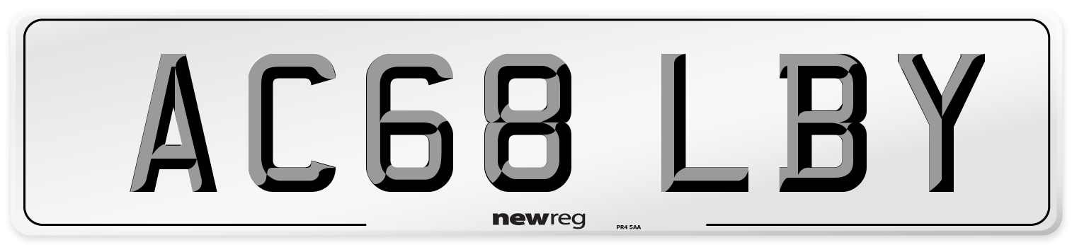 AC68 LBY Number Plate from New Reg
